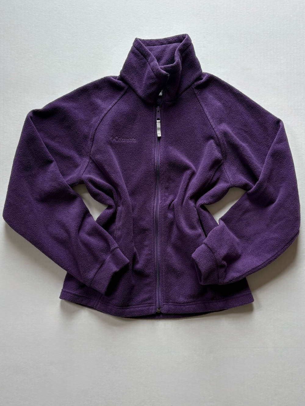 Columbia Purple Fleece Jacket Youth Girls L (14/16) Mock Neck
